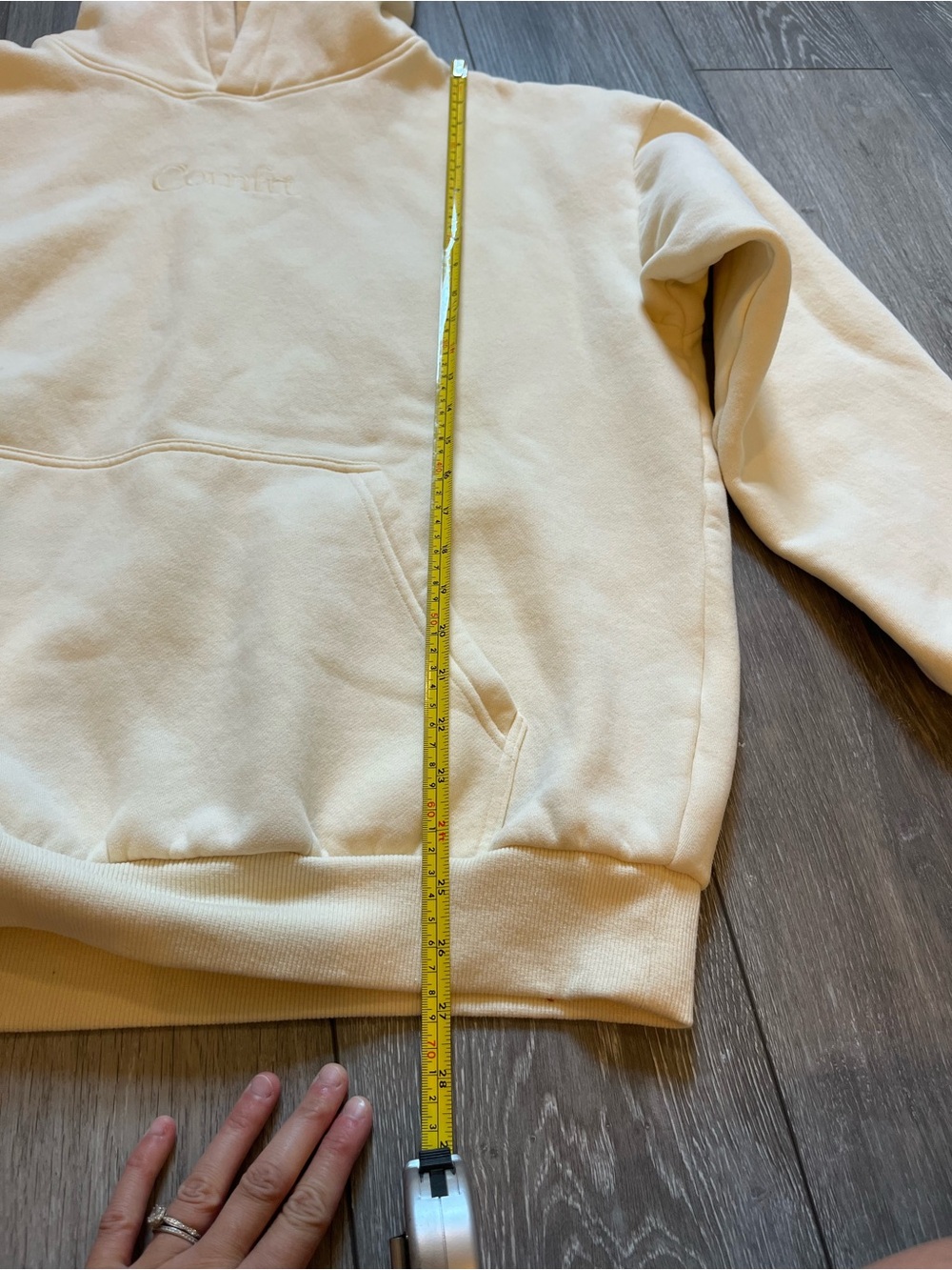 Comfrt Signature Hoodie Oversized Sweatshirt Yellow Size Large - Picture 8 of 10